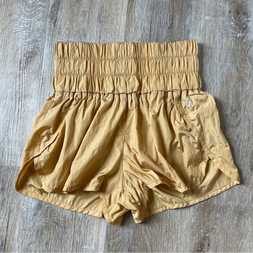 Women's Yellow High-Waisted Free People Movement Shorts